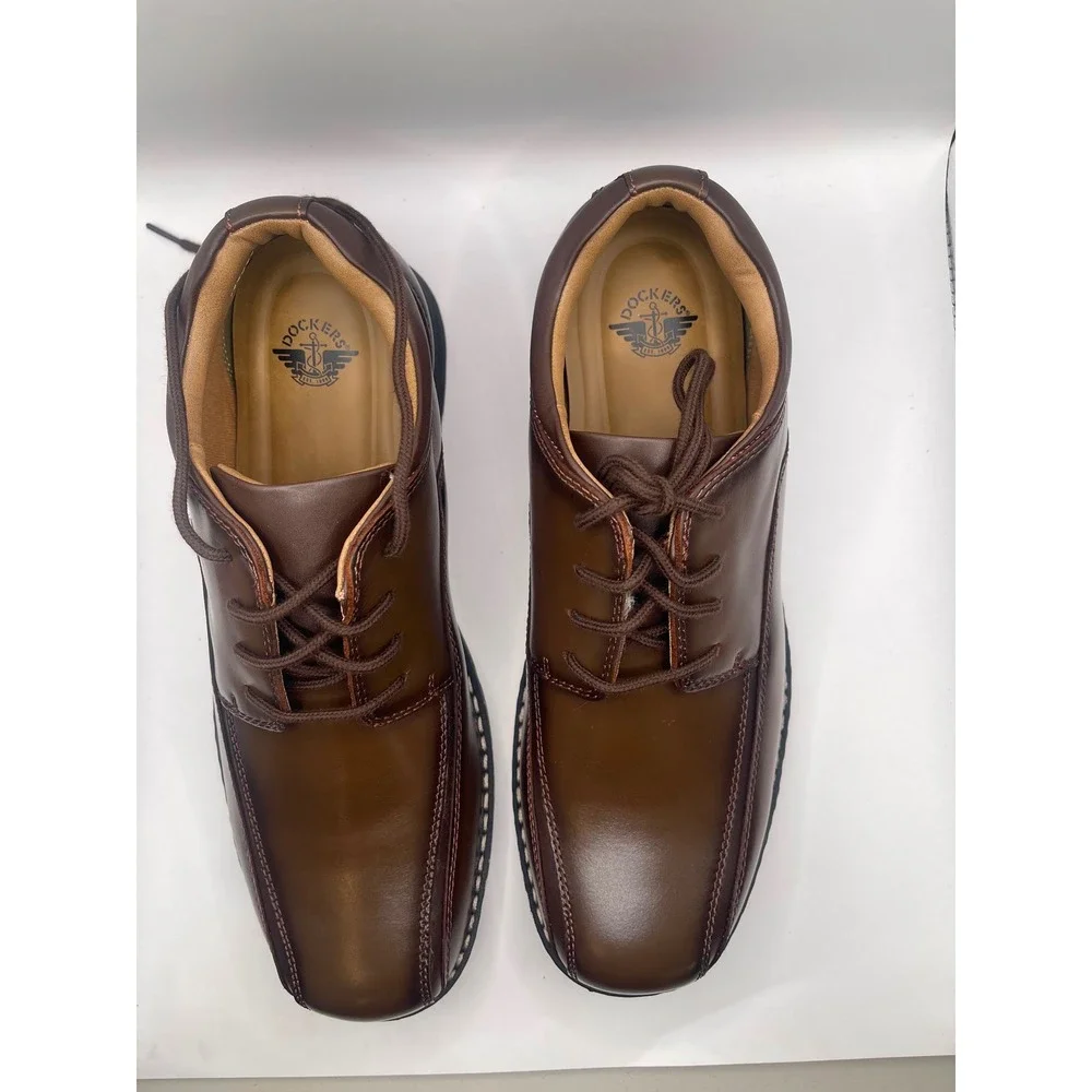 Dockers Trustee Dark Tan Mens Dress Shoes Square Toe Oxford 11 W